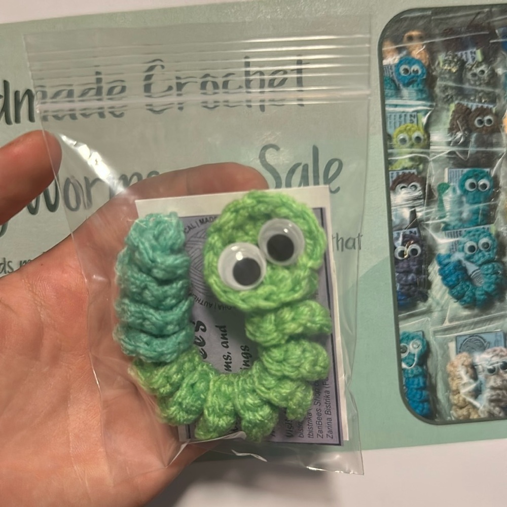 Handmade Crochet Worry Worm